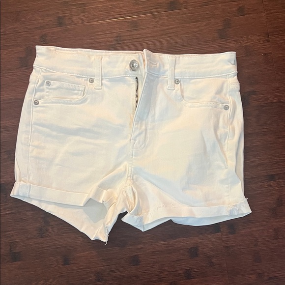 American Eagle Outfitters Pants - American Eagle Outfitters White Denim Roll-Cuff Shorts